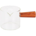 Tasse � mesurer en verre r�sistant � la chaleur avec poign�e en bois et double ouverture pour le caf� ...