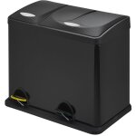 Tc2combo26 poubelle de tri s�lectif acier inoxydable noire corbeille � papier (8l + 18l) - svita