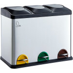 Tc3x15 poubelle de cuisine 45l système de séparation des déchets poubelle à pédale poubelle argentée ... Tc3x15 poubelle de cuisine 45l système de séparation des déchets poubelle à pédale poubelle argentée ...