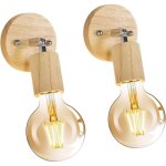 Tealight lot de 2 appliques murales interieur industrielle vintage, lampe murale bois ajustable, r�tro ...
