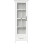 Teamson home - colonne de salle de bain rangement avec tiroir en bois blanc delaney 7961