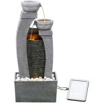 Teamson home fontaine solaire ext�rieure 3 niveaux cascade moderne grise 76 cm