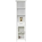 Teamson home - grande colonne de salle de bain rangement avec tiroir en bois blanc delaney 7978 Teamson home - grande colonne de salle de bain rangement avec tiroir en bois blanc delaney 7978
