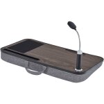 Teamson home - support pour pc portable tablette table de lit coussin gris brun vnf - 00112 - uk