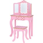 Coiffeuse enfant en bois table maquillage miroir clairage tabouret fantasy fields teamson td - 11670ll ...