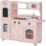 Teamson kids - cuisine enfant little chef dinette en bois rose fille garon jeux td - 11414p