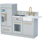 Grande cuisine en bois pour enfants little chef charlotte moderne, argent / or - teamson kids Grande cuisine en bois pour enfants little chef charlotte moderne, argent / or - teamson kids