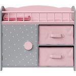Teamson kids - lit de bébé en bois avec rangement sous le lit, rose gris, olivia's little world Teamson kids - lit de bébé en bois avec rangement sous le lit, rose gris, olivia's little world