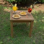 Table basse d'appoint carr�e en teck massif coffee 45 x 45 cm