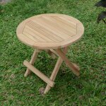 Table basse pliante ronde en teck massif kuta � 50 cm
