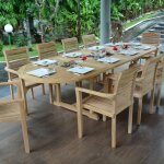 Teck'attitude - table extensible ovale teck massif florence 194 / 294 x 110 cm