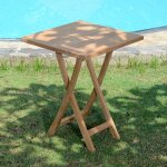 Teck'attitude - table pliante carr en teck massif bistrot 60 x 60 cm