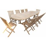 Teck'line - ensemble de jardin en teck premium nila 10 chaises jenae Teck'line - ensemble de jardin en teck premium nila 10 chaises jenae