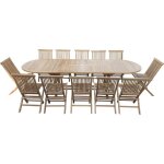 Teck'line - ensemble de jardin en teck premium nila 12 chaises jenae