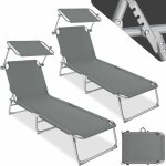 Lot de 2 transats de jardin en acier pliables résistant aux intempéries et aux uv Lot de 2 transats de jardin en acier pliables résistant aux intempéries et aux uv