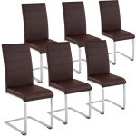 Tectake - chaises de salle à manger bettina rembourrées pieds en métal argentés design moderne lot 6 ... Tectake - chaises de salle à manger bettina rembourrées pieds en métal argentés design moderne lot 6 ...