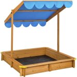 Bac � sable, cabane de jardin enfant avec toit et v�randa en bois avec toit r�glable