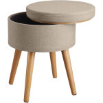 Tectake - tabouret avec espace de rangement rond rembourré Tectake - tabouret avec espace de rangement rond rembourré