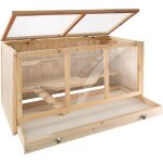 Tectake - cage pour rongeurs en bois tiroir int�gr� pour entretien facile