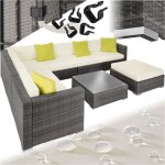 Tectake - canap de jardin marbella modulable 7 places, variante 2 - gris