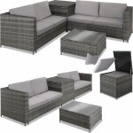 Tectake - canap de jardin siena 4 places avec coffre de rangement - gris / gris clair