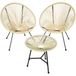 Ensemble table et chaises de jardin santana - beige