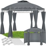 Tonnelle abri de jardin diam�tre 3, 5 m gris anthracite