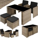 Salon de jardin en rsine tresse pour 2  4 personnes avec plateau en verre de scurit ouvre - bouteilles ...