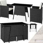 Tectake - salon de jardin pour 2 personnes avec plateau en verre de sécurité pliable Tectake - salon de jardin pour 2 personnes avec plateau en verre de sécurité pliable