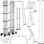 Teeno 4, 7 m Échelle multifonction 7 en 1, 4 x 4 marches Échelle transformable 20 échelons, Échelle pliante ... Teeno 4, 7 m Échelle multifonction 7 en 1, 4 x 4 marches Échelle transformable 20 échelons, Échelle pliante ...