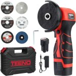 Meuleuse d'angle sans fil 16. 8v, disqueuse  76mm avec 2 batteries 2 ah, 19500 rpm moteur 6 disques ...