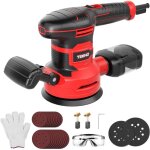 Teeno - ponceuse orbitale 20v 450w 125 / 150mm, ponceuse polisseuse 6 vitesses, 13000 rpm, 20 disques ...