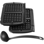 Tefal - lot de 2 plaques gaufres avec louche optigrill pour gaufrier xa724810