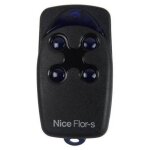 T�l�commande pour portail nice flo4r - s 433, 92 mhz noire avec 4 boutons bleus