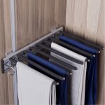 Tlescopique porte pantalons coulissant pour garde - robe, gain de place porte - pantalons push - pull, ...