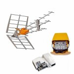 Pack antenne rateau tnt dat hd boss uhf gain 42db + alimentation 24v + amplificateur easy f 149921 - ...
