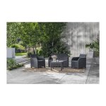 Les tendances - allibert by keter - salon de jardin sanremo 4 places et table basse - imitation rotin ...