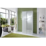 Les tendances - armoire 2 portes 1 miroir + 2 tiroirs - decor blanc - l 91 x p 56 x h 199 cm - trio
