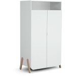 Les tendances - at4 - armoire enfant 2 portes en bois pirate blanc et htre 100 x 50 x 176 cm