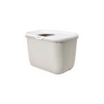 Les tendances - savic hop coffee brown avec couvercle blanc ? bac  litire pour chat ? 58, 5x39x39, ...
