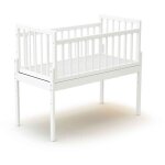 Les tendances - berceau cododo blanc en bois + matelas 40x80