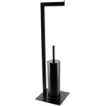 Brosse et derouleur papier wc metal - noir tendance