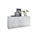 Les tendances - buffet 3 portes - blanc laque brillant - l 181 x p 42 x h 84 cm - parigi