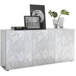 Les tendances - buffet 3 portes - blanc laque brillant - l 181 x p 42 x h 84 cm - parigi