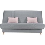 Les tendances - bultex clic clac mona 3 places - tissu gris - l 192 x p 95 x h 101