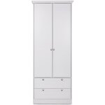 Les tendances - armoire 2 portes 2 tiroirs 80x51x200 cm blanc - landzy Les tendances - armoire 2 portes 2 tiroirs 80x51x200 cm blanc - landzy