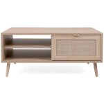 Les tendances - calicosy - table basse 2 niches l100 cm - impression rotin - bali