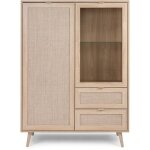 Calicosy - vaisselier 2 portes 2 tiroirs h139 cm - impression rotin - bali Calicosy - vaisselier 2 portes 2 tiroirs h139 cm - impression rotin - bali