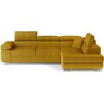 Les tendances - canapé d'angle convertible velours marka - coffre et appuis - tête réglables - jaune ... Les tendances - canapé d'angle convertible velours marka - coffre et appuis - tête réglables - jaune ...