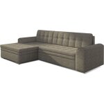 Les tendances - canap angle gauche convertible tissu gris chin kapitona 270cm